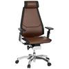 Drehstuhl Genidia Pro Braun/schwarz - Alufarben/Schwarz, MODERN, Leder/Kunststoff (57/119/46cm) - MID.YOU