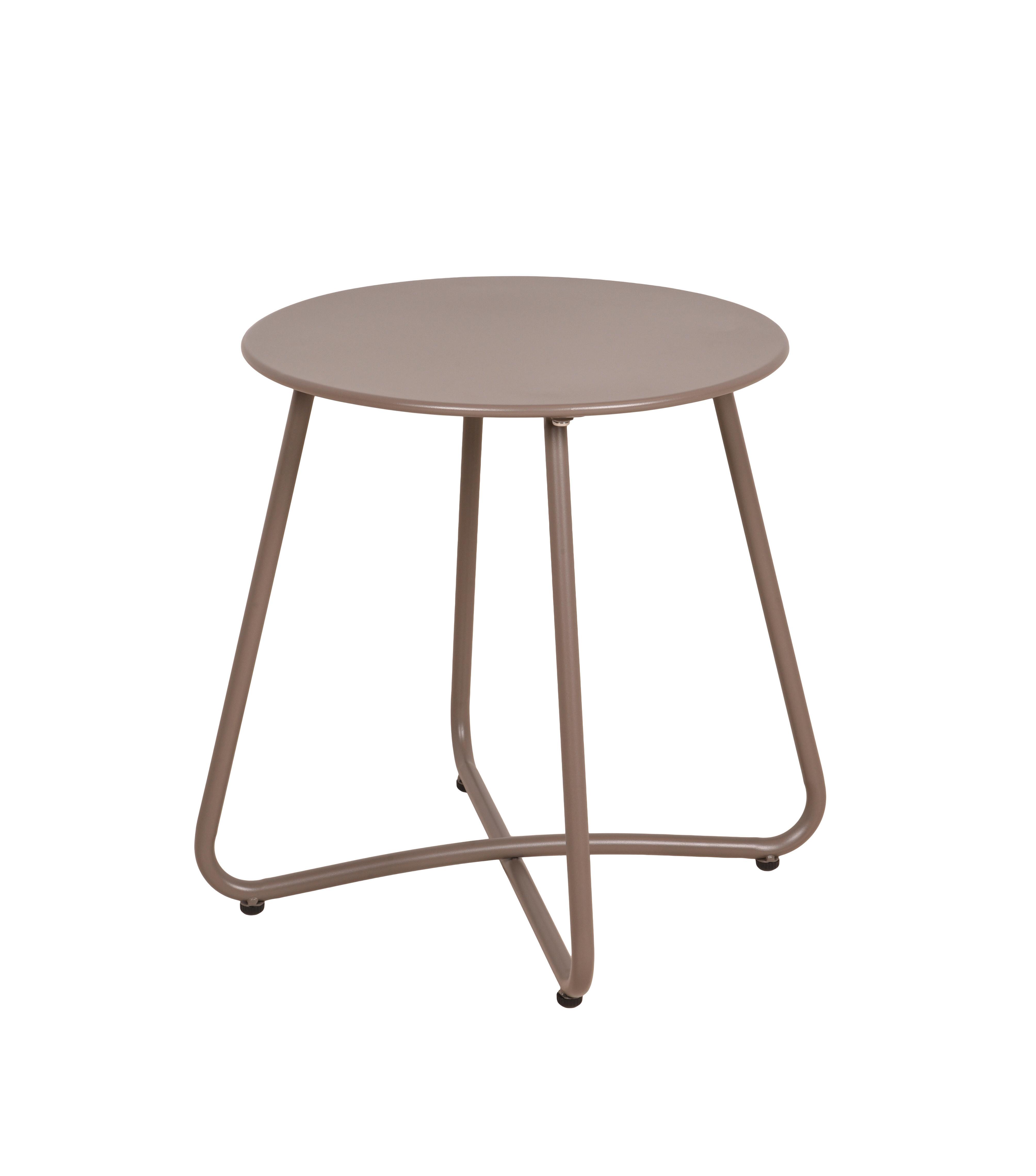 GARTENBEISTELLTISCH BEISTELLTISCH VALERIA - Taupe/Schwarz, MODERN, Kunststoff/Metall (40/44/40cm) - Gardenson