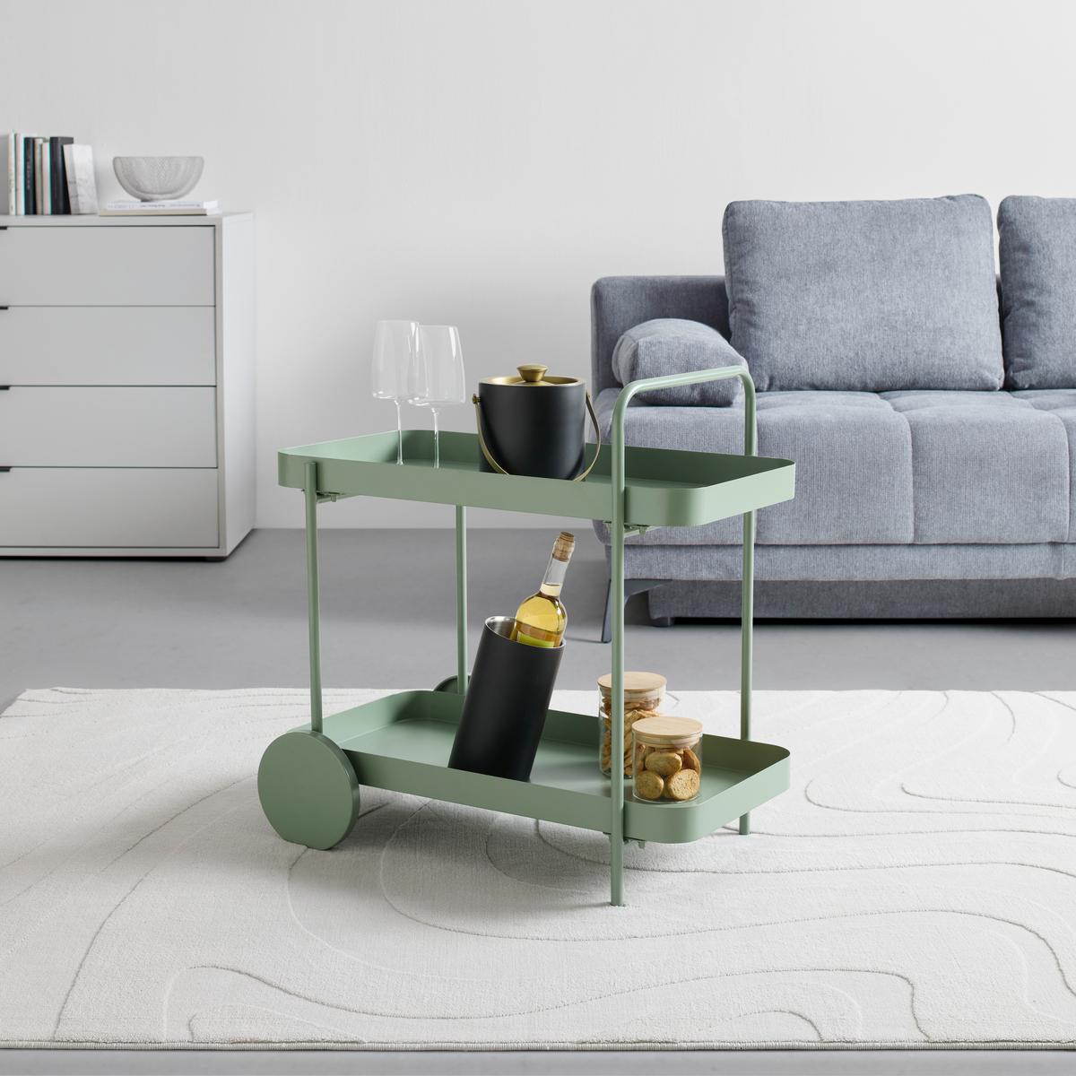SERVÍROVACÍ VOZÍK DESINO -EXKLUSIV- - zelená, Moderní, kov (70/70/43cm) - Mömax