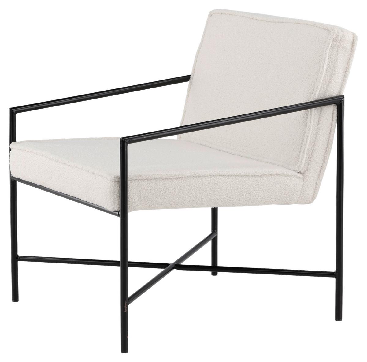 Sessel Rakel - Schwarz/Weiß, Design, Textil/Metall (66/78/65cm) - Livetastic