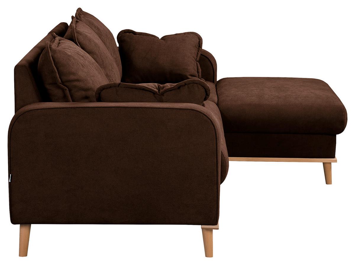 Ecksofa Beata Braun S: 230x150 cm - Wengefarben/Braun, Design, Textil (230/150cm) - Livetastic