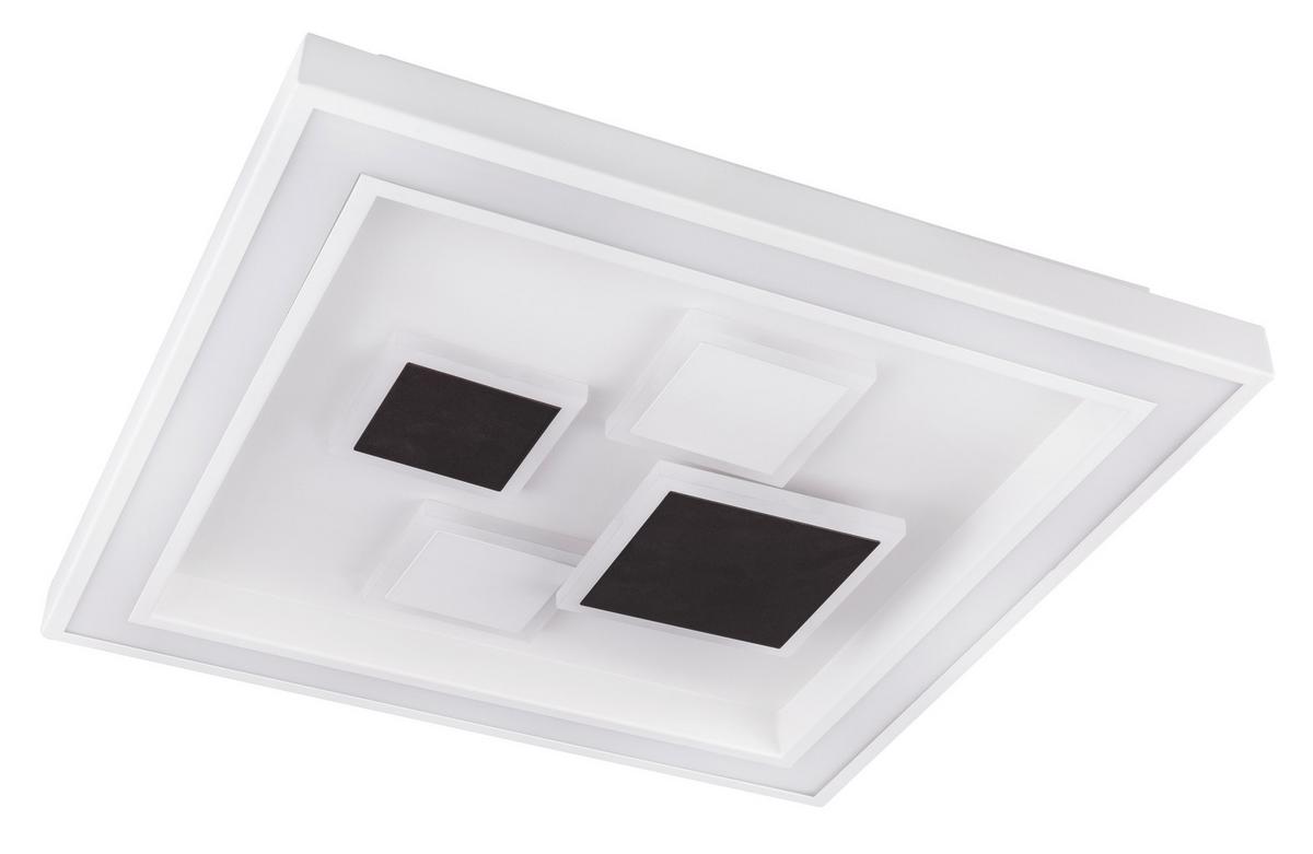 LED-Deckenleuchte L: 48 cm Mit Stufenschalter + Fernbedienung - Opal/Weiß, Design, Kunststoff/Metall (48/48/7cm) - Globo