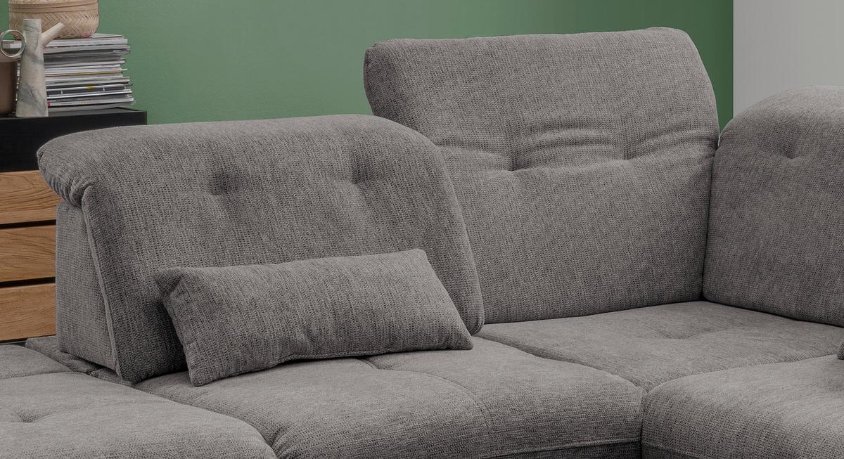 Ecksofa Mit Schlaffunktion Dalida Braun/grau Chenille - Chromfarben/Braun, Design, Textil (254/280cm) - Livetastic