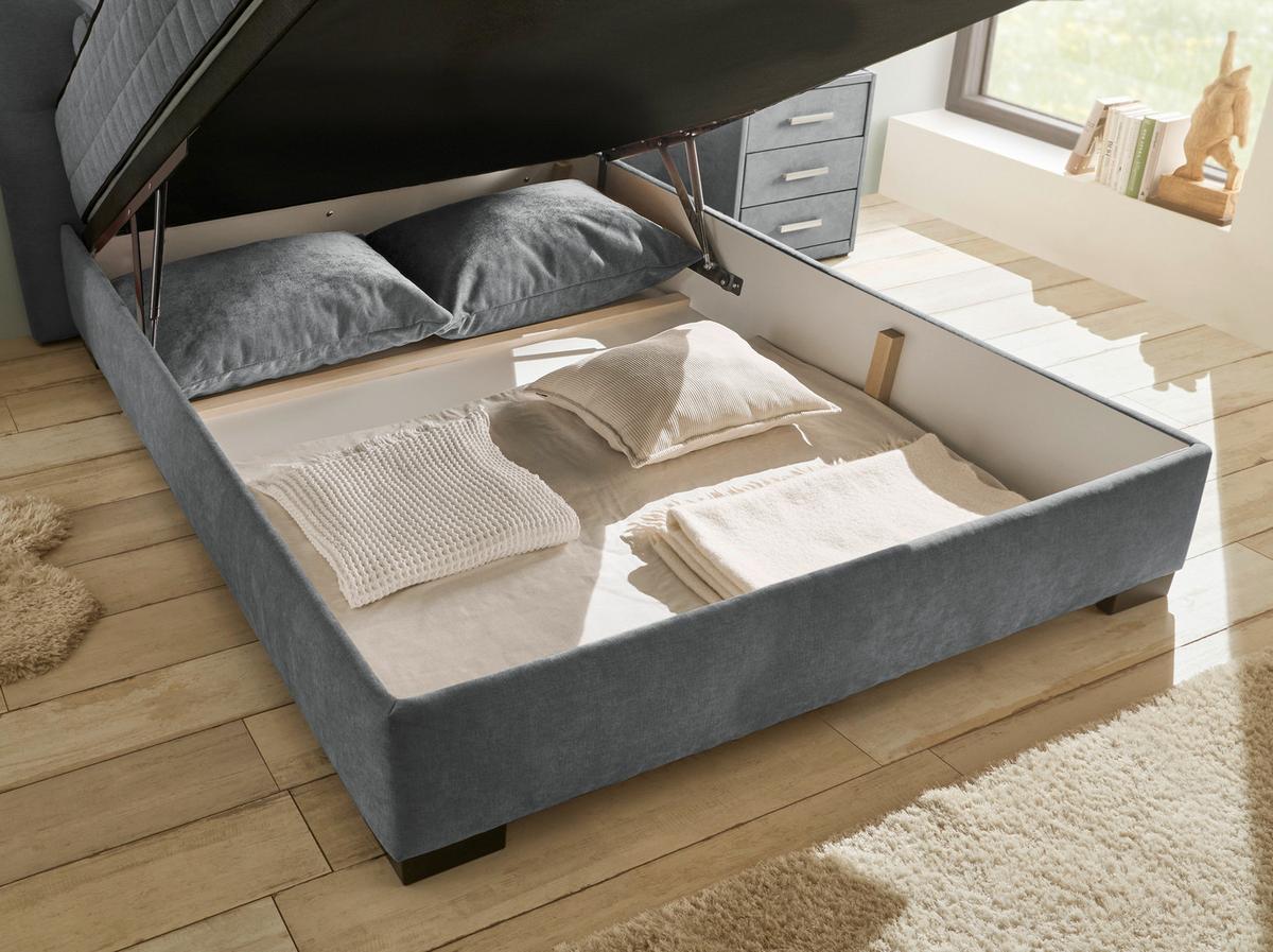 Boxbett Nagol A - Anthrazit/Schwarz, MODERN, Holzwerkstoff/Textil (120/200cm) - MID.YOU