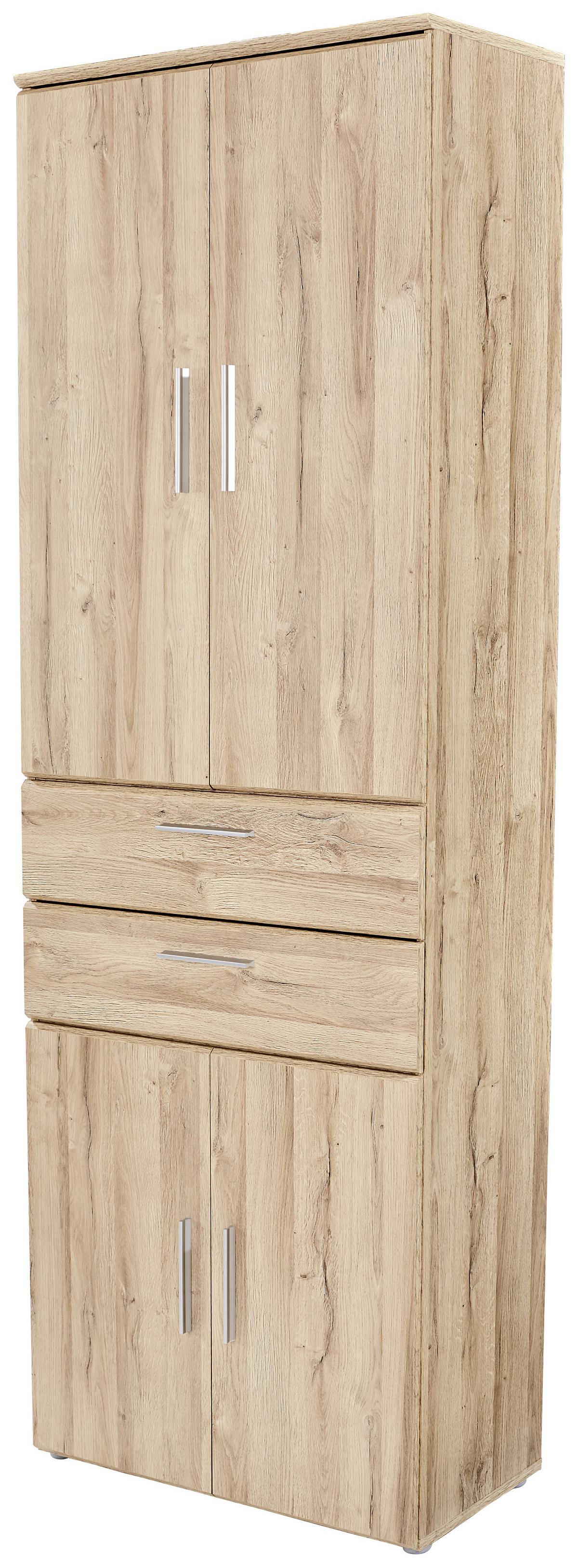 Aktenschrank Mindi Eiche Dekor B 80,5 cm - Eichefarben, MODERN, Holzwerkstoff/Kunststoff (80,5/219,9/34,1cm)
