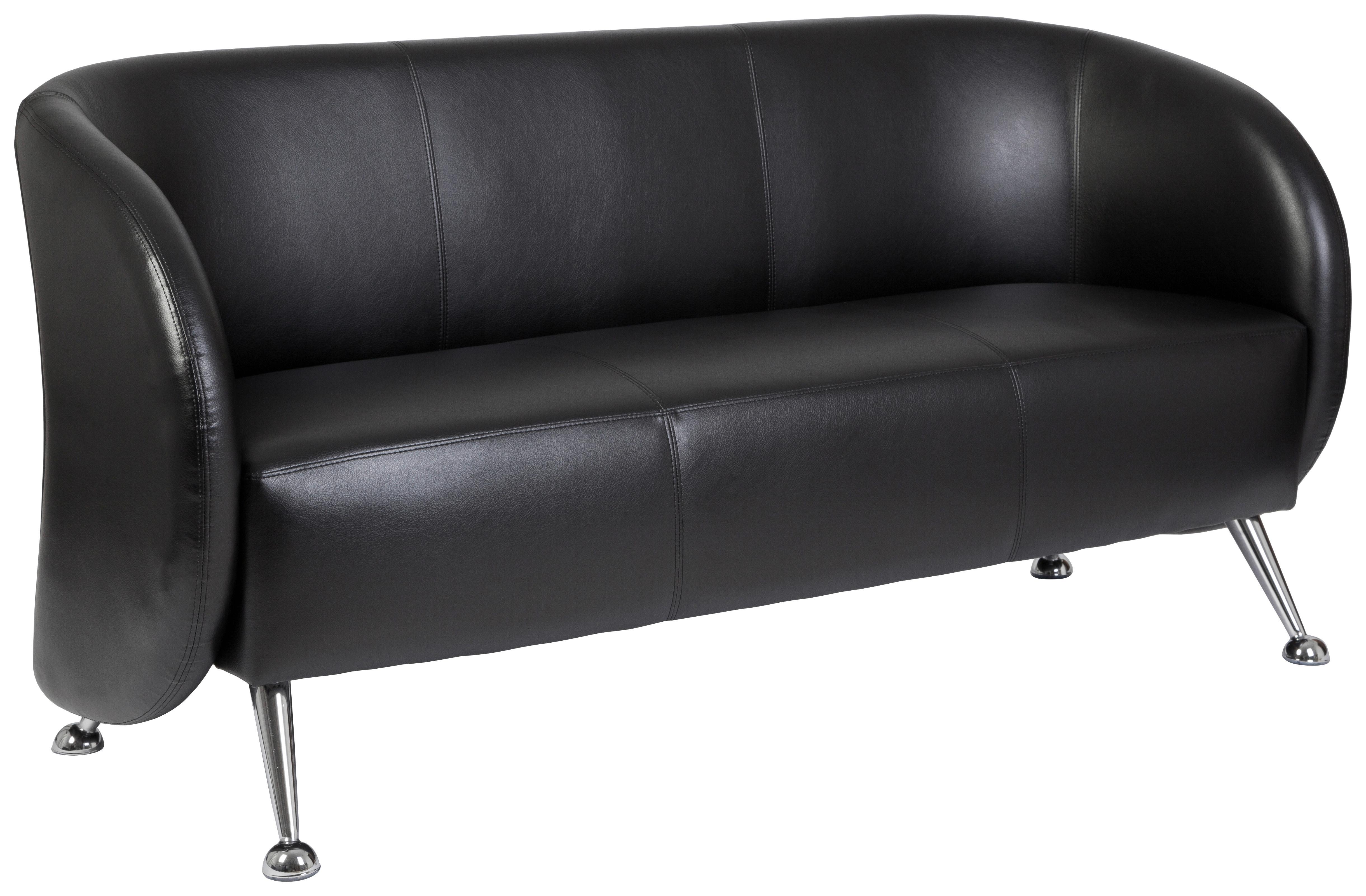 3-sitzer-sofa St. Lucia Schwarz - Chromfarben/Schwarz, MODERN, Textil (168/85/58cm) - MID.YOU