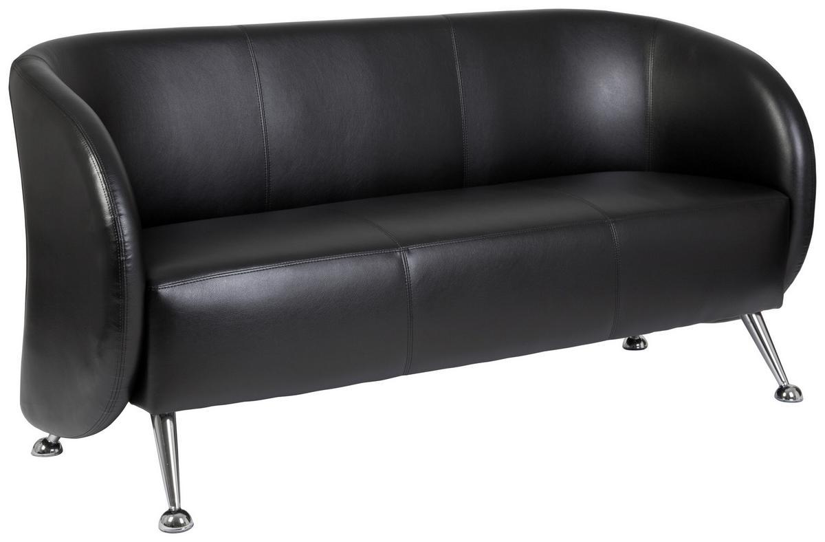 3-sitzer-sofa St. Lucia Schwarz - Chromfarben/Schwarz, MODERN, Textil (168/85/58cm) - MID.YOU
