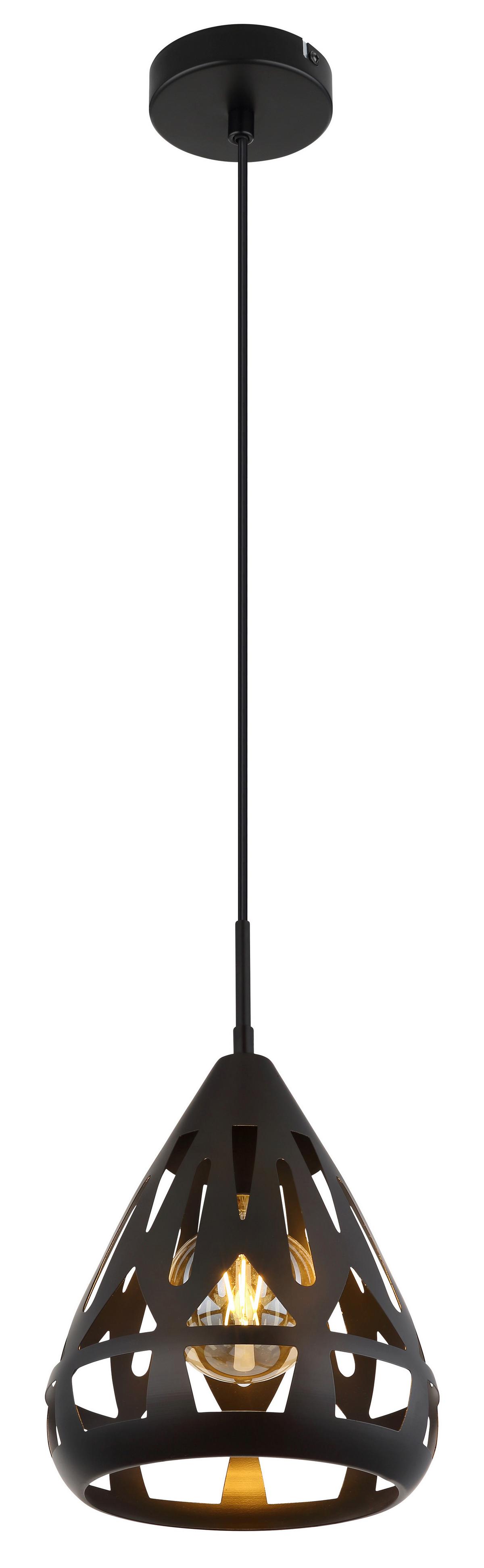 Hängeleuchte 15889h - Schwarz, Basics, Kunststoff/Metall (23/120cm) - Globo