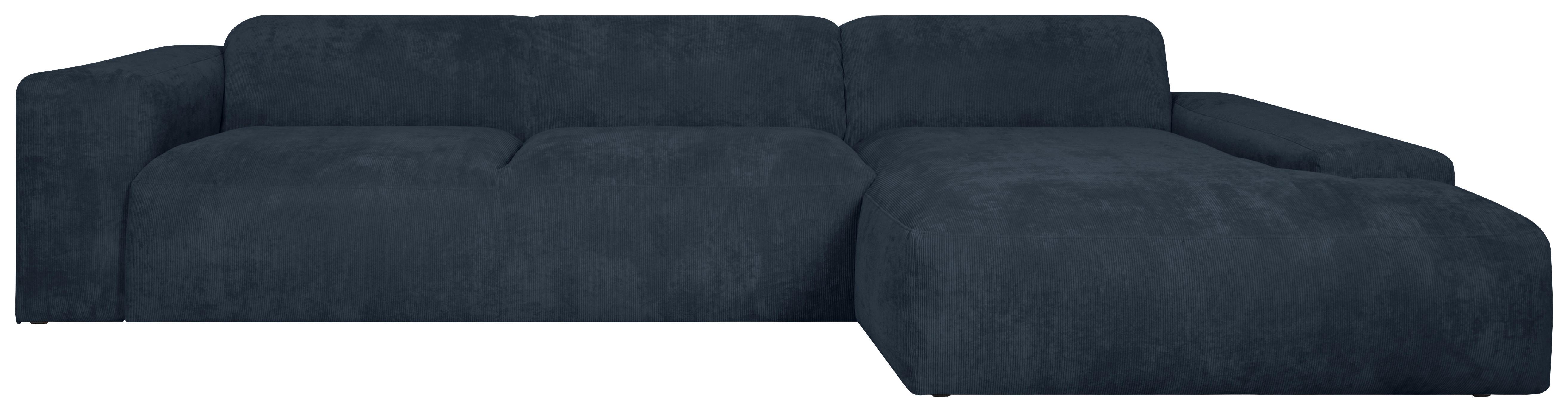 Ecksofa Hannah Blau 343x170 cm - Blau/Schwarz, Design, Textil (343/170cm) - MID.YOU