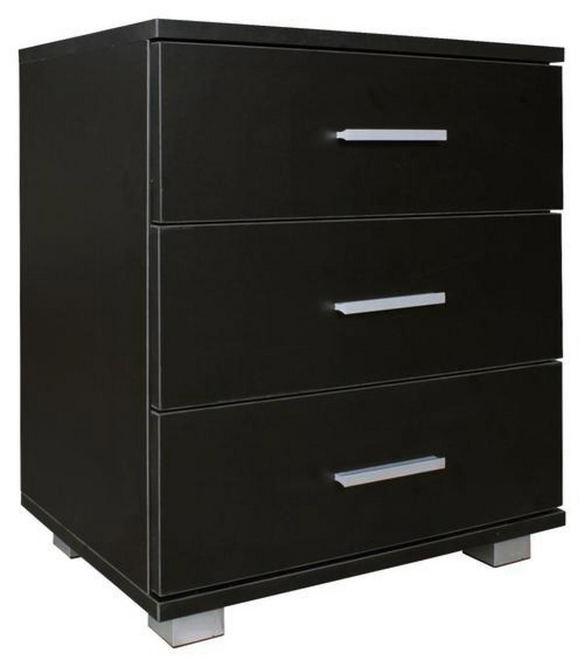 Noční stolek Nina š: 45cm černý - barvy stříbra/černá, Konvenční, kov/kompozitní dřevo (45/54/34cm) - MID.YOU