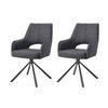 Armlehnstuhl-Set Jana Anthrazit B: 57 cm - Anthrazit, MODERN, Textil/Metall (57/91/64cm) - MID.YOU