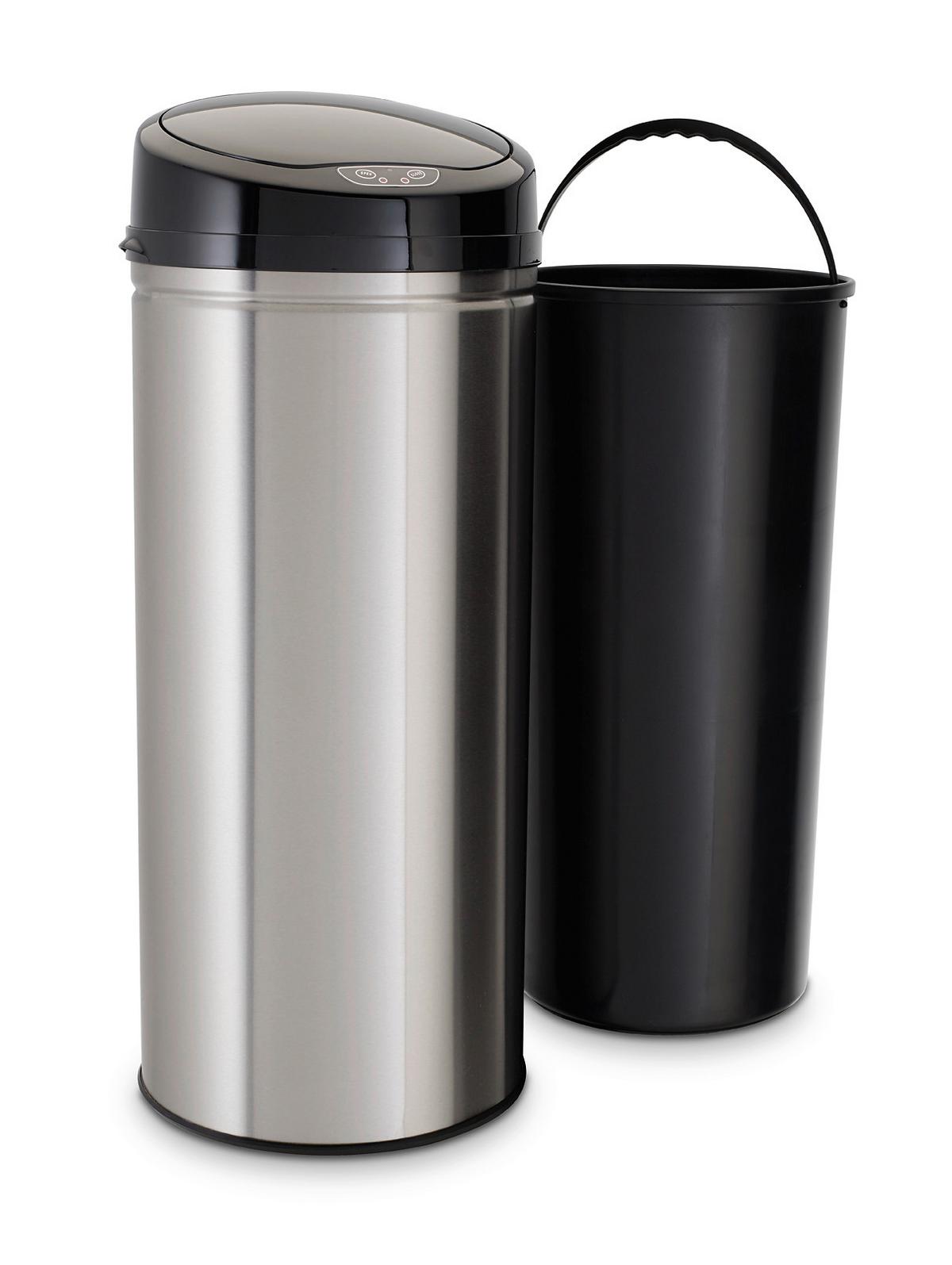 ODPADKOVÝ KÔŠ IR SENSOR - BRUSHED - 42L - čierna/strieborná, Trend, kov/plast (31/31/79,5cm) - Echtwerk