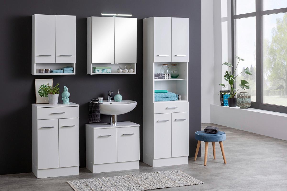 Waschbeckenunterschrank Riga Weiß B: 60 cm - Weiß, MODERN, Holzwerkstoff (60/56/35cm) - Held