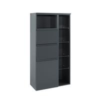 Midischrank Mit Soft-close Cardiff 65cm, Graphit Dekor - Graphitfarben, Design, Holzwerkstoff (65/130/35cm) - Held