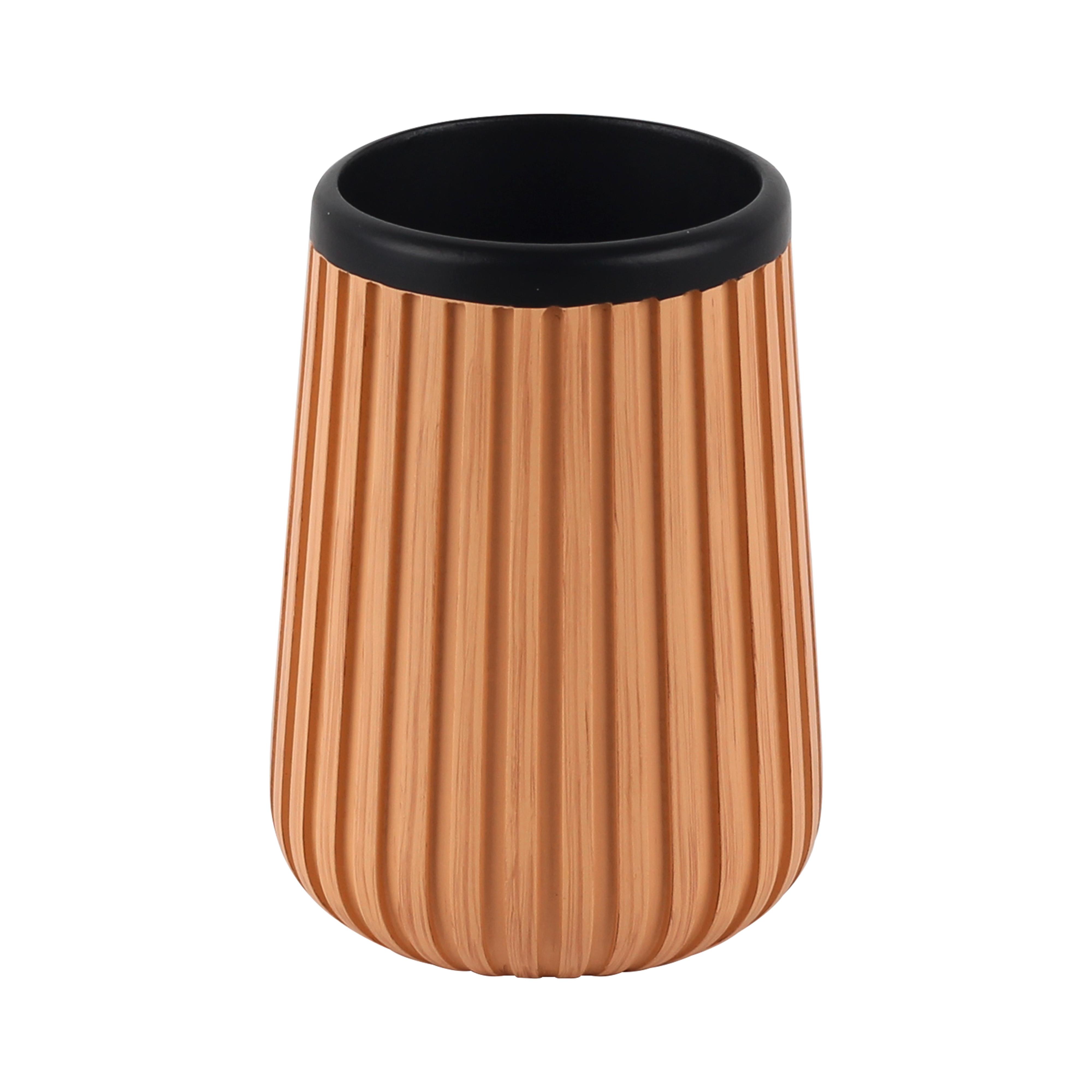 Pohár na zubné kefky LOFT - čierna/piesková, Modern, plast (7,5/10,5cm) - Mömax