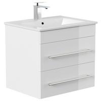 WASCHTISCHKOMBI Apollo, Weiß HG B: 61,5 - Weiß Hochglanz/Weiß, Basics, Keramik/Holzwerkstoff (61,5cm) - MID.YOU