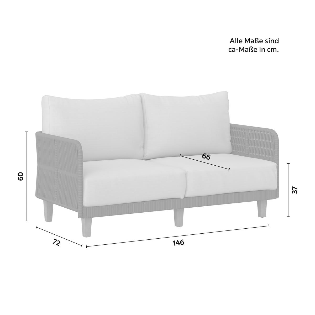Záhradná sedacia súprava MALIA - farba akácie/svetlosivá, Modern, kov/drevo (146/60/72cm) - Bessagi Garden