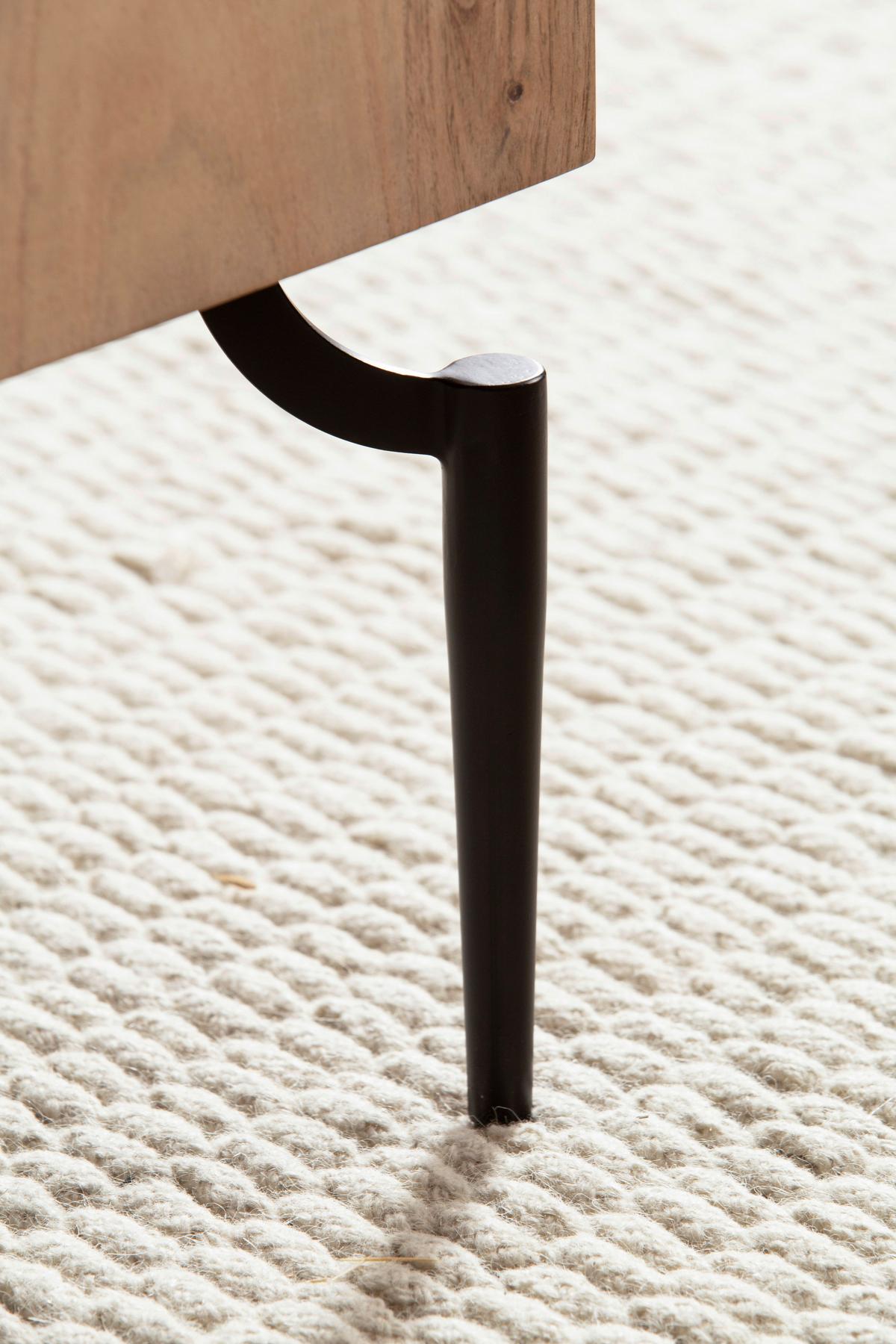 Couchtisch Wl6.979 - Schwarz/Akaziefarben, Design, Holz/Metall (60/60/40cm) - Livetastic