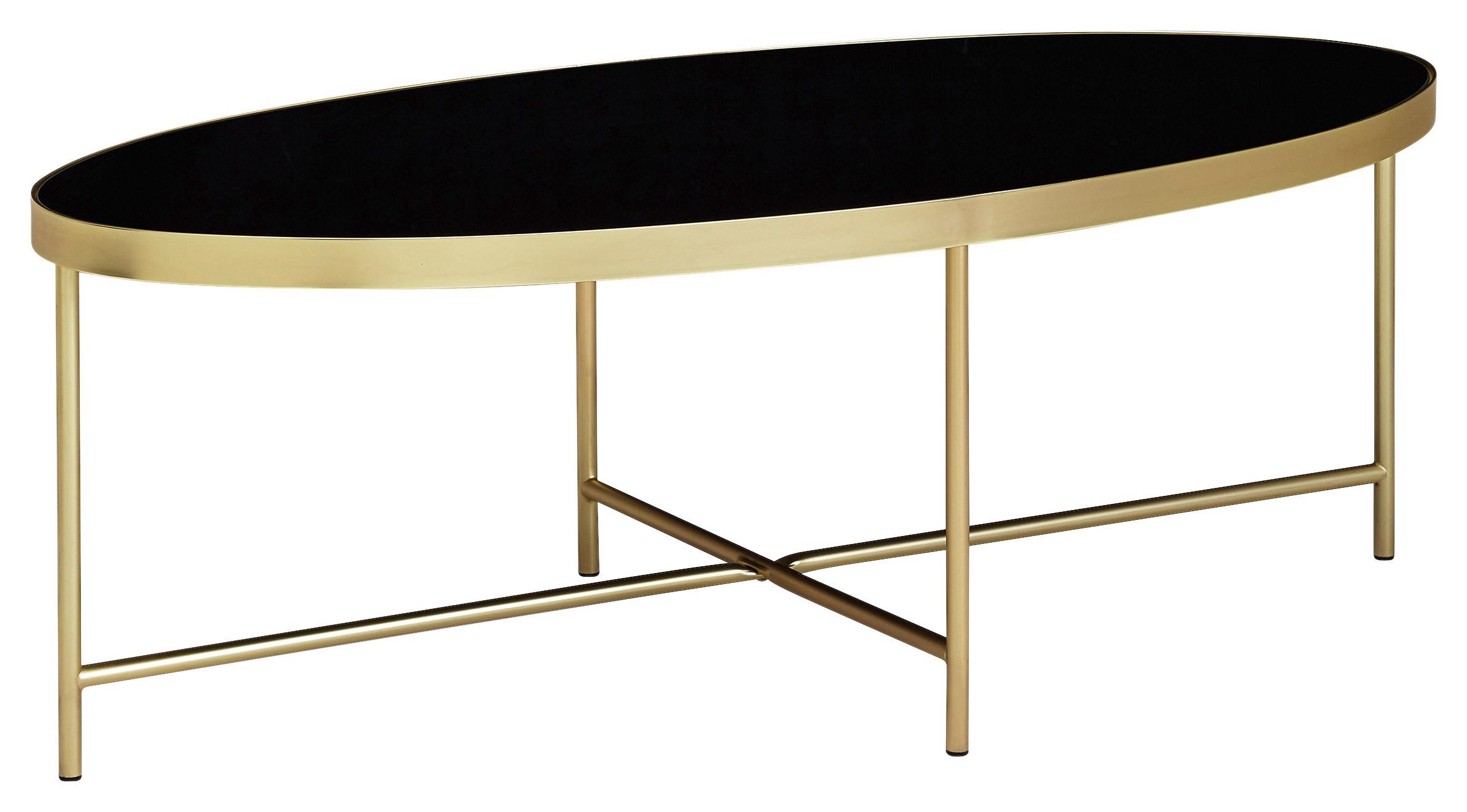 Konferenční stůl černý/zlatý - černá/barvy zlata, Design, kov/sklo (110/56/41cm) - MID.YOU