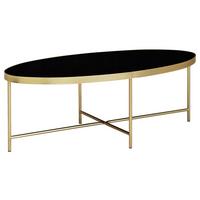 Konferenční stůl černý/zlatý - černá/barvy zlata, Design, kov/sklo (110/56/41cm) - MID.YOU