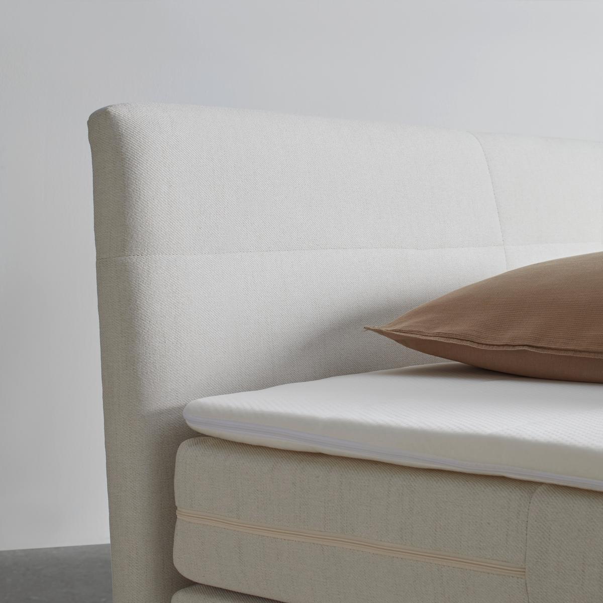 Boxspringová postel BARI 140/200, krémová - černá/krémová, Konvenční, kov/textil (140/200cm) - Mömax