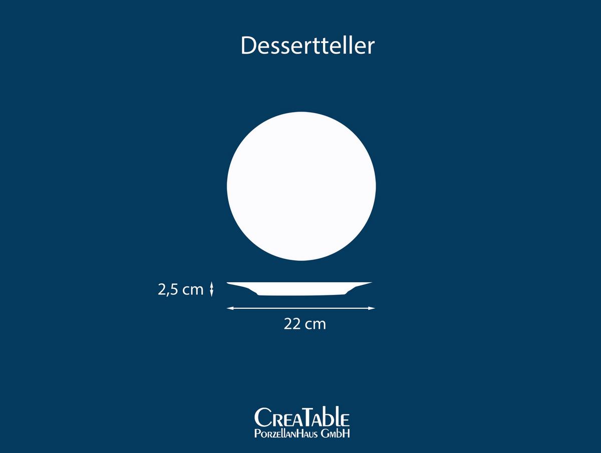 Creatable Desserteller Keramik Rund YUKi 4er-Set ca. 22 cm - Blau/Grün, Basics, Keramik (22cm) - Creatable