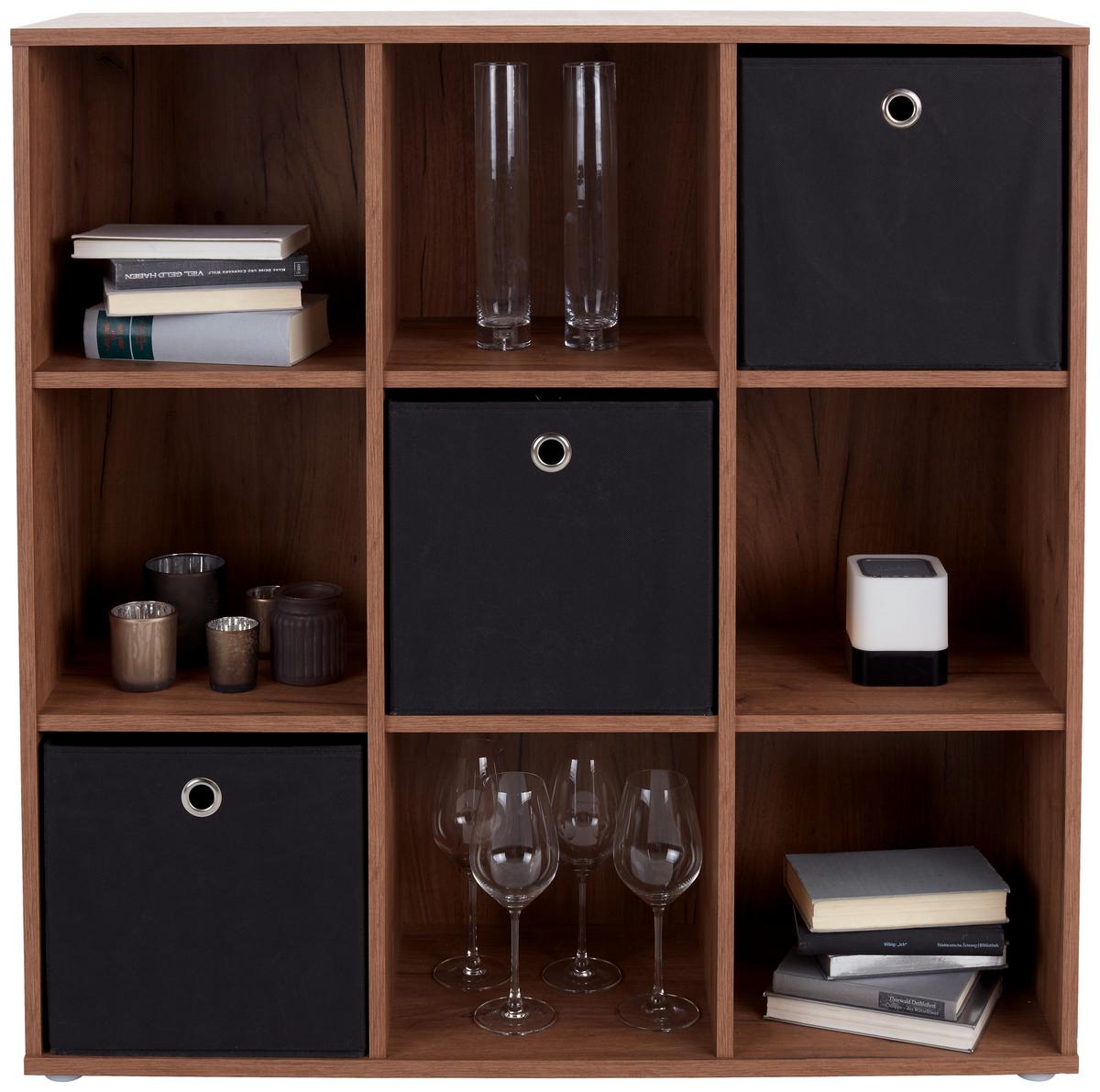 Regal Carlo CLR02 B 105,5cm, Eiche Dekor - Eichefarben/Grau, MODERN, Holzwerkstoff (105,5/107,3/35,5cm)