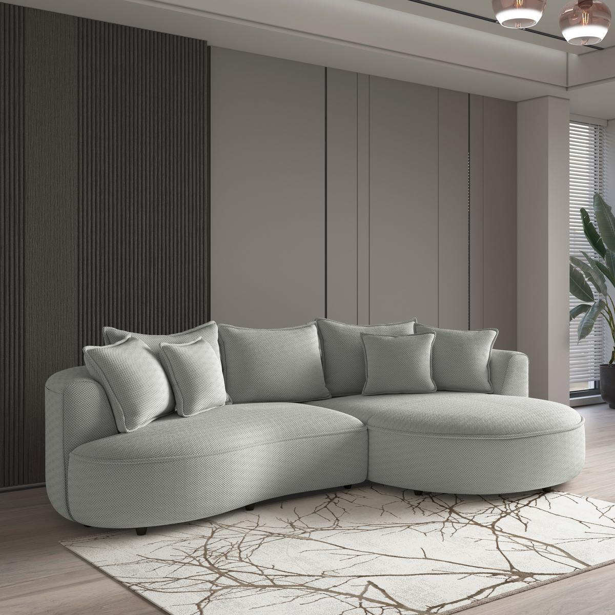 Ecksofa Levi - Jadegrün/Schwarz, MODERN, Textil (287/168cm)