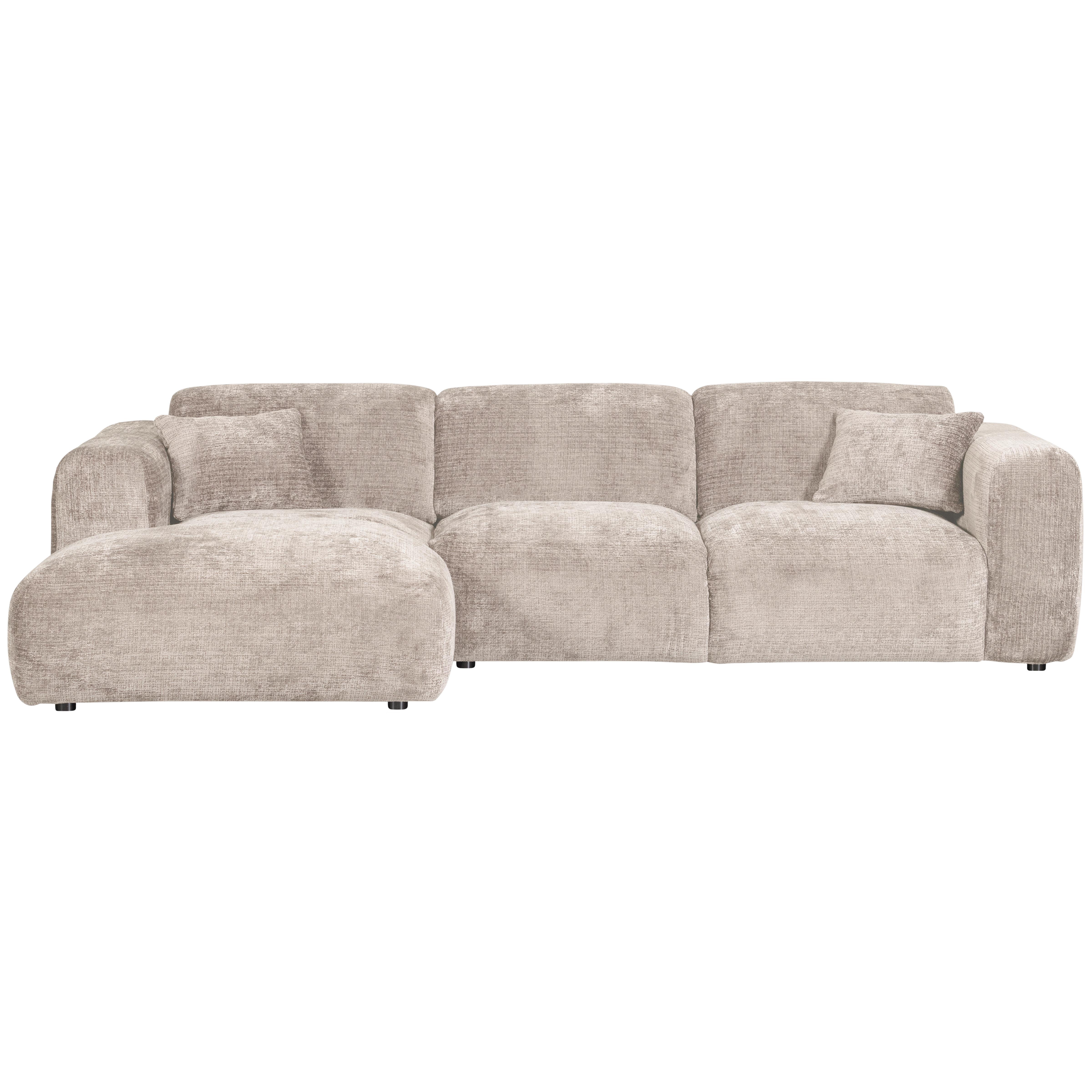 ECKSOFA Cloud Naturfarben S: 165x280cm - Schwarz/Naturfarben, Design, Textil (165/280cm) - Livetastic