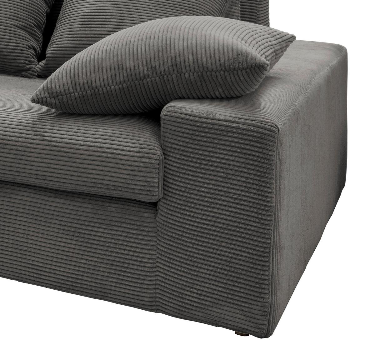 Ecksofa Avellino Grau S: 200/278 Cm - Schwarz/Grau, MODERN, Textil (200/278cm) - Livetastic