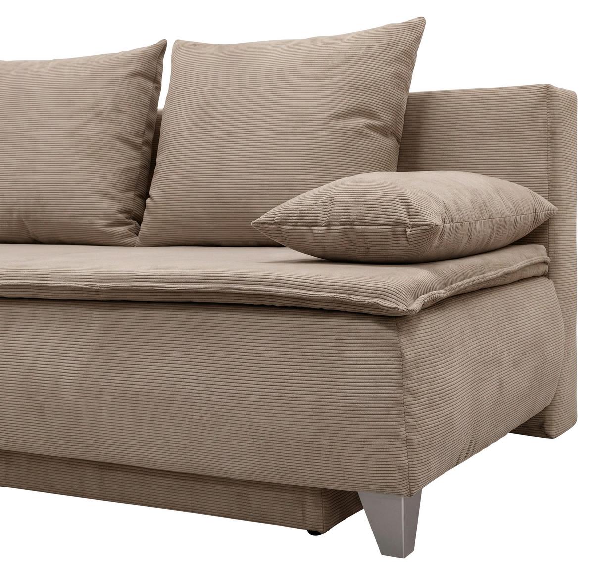 Boxspringová pohovka MONA LUX, béžově hnědý manšestr - béžová hnědá, Moderní, textil (208/100/106cm) - Mömax