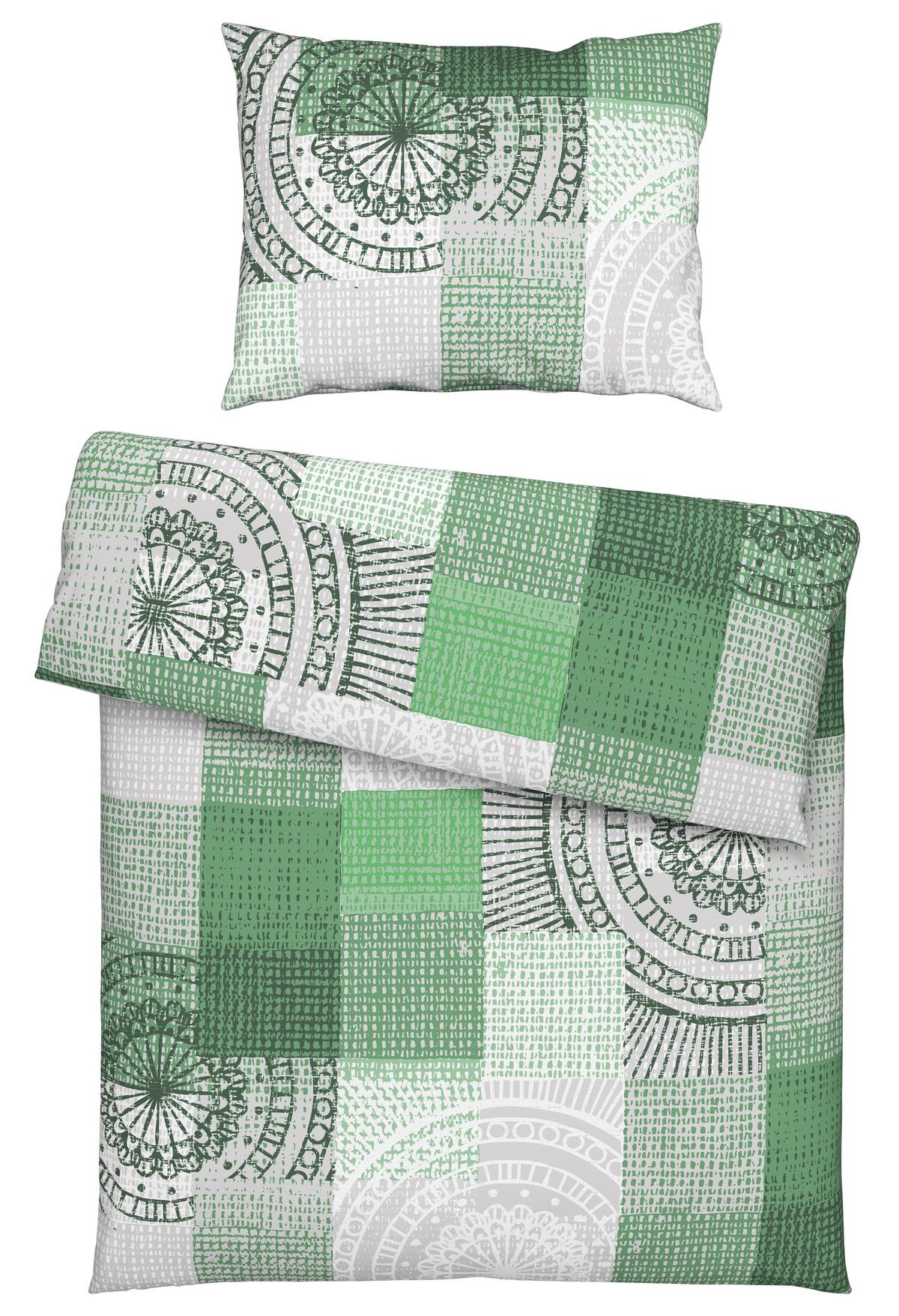 Bettwäsche Elma - Grün, MODERN, Textil - Luca Bessoni