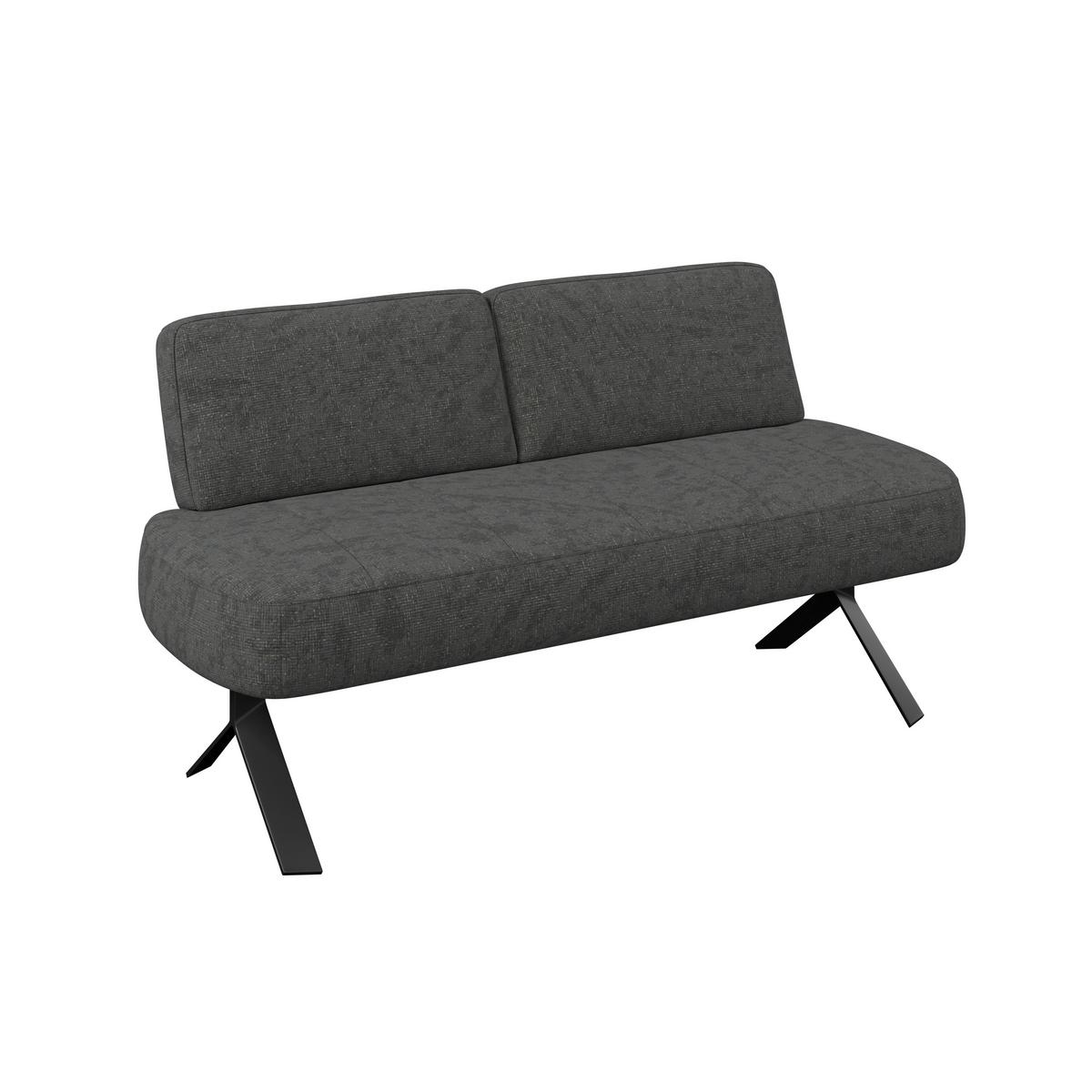 Sitzbank schwarz/Metallbeine Ulmo B: 162 cm - Schwarz, MODERN, Textil/Metall (162/83/71cm)