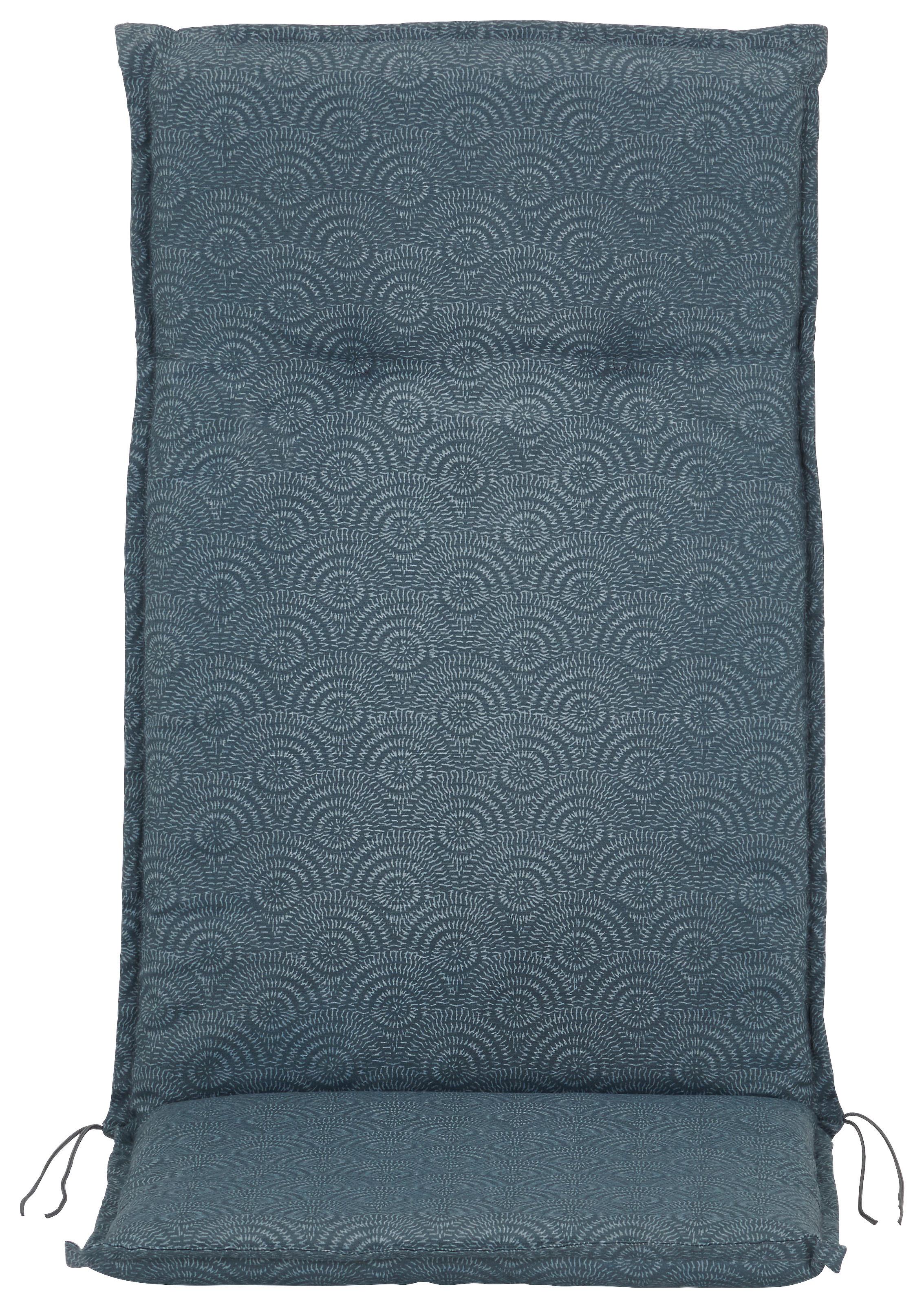 Hochlehnerauflage Genf 114x47 cm Grau/Türkis - Schlammfarben, Basics, Textil (114/48/4cm) - Beo
