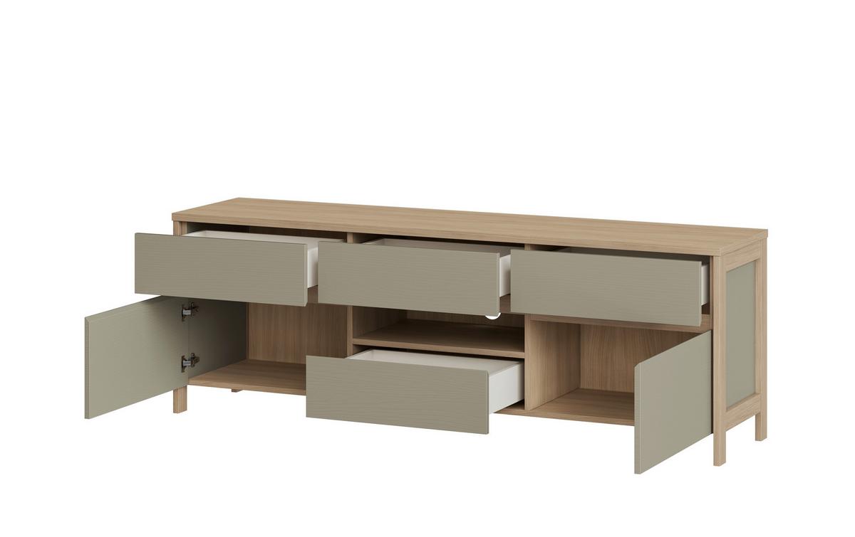 Lowboard Stranda Eukalyptus/Holzfarben B: 164cm - Eichefarben/Eukalyptusholzfarben, Design, Holzwerkstoff (164/58/39cm) - MID.YOU