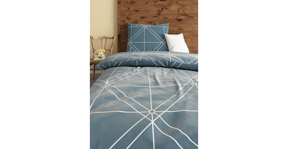 Satin Bettwäsche 140x200 cm Chalene Baumwolle Rauchblau - Blau, ROMANTIK / LANDHAUS, Textil (140/200cm) - James Wood