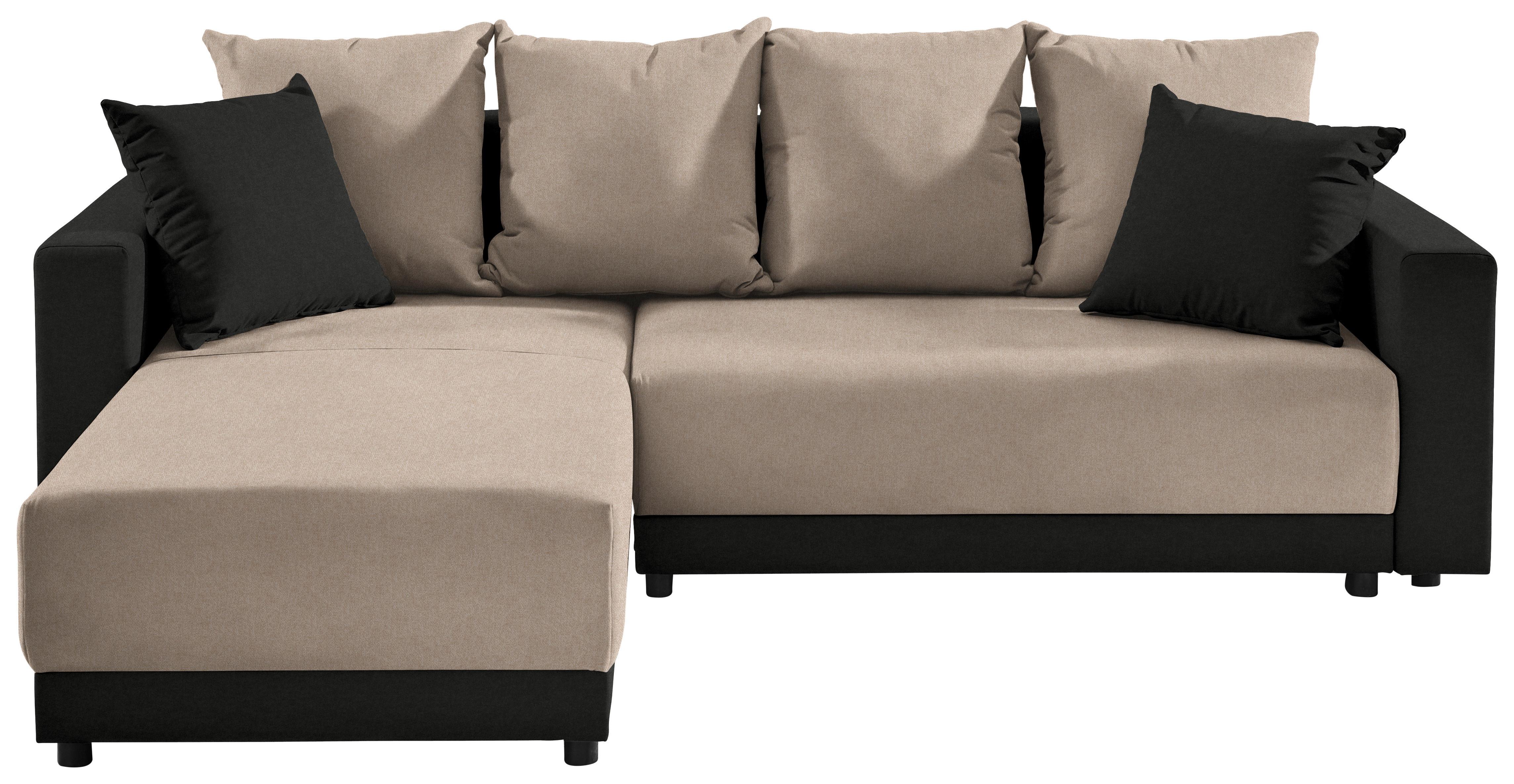 Ecksofa mit Schlaffunktion Time Schalammfarben 178x248 cm - Schlammfarben/Dunkelgrau, Design, Textil (178/248cm) - MID.YOU