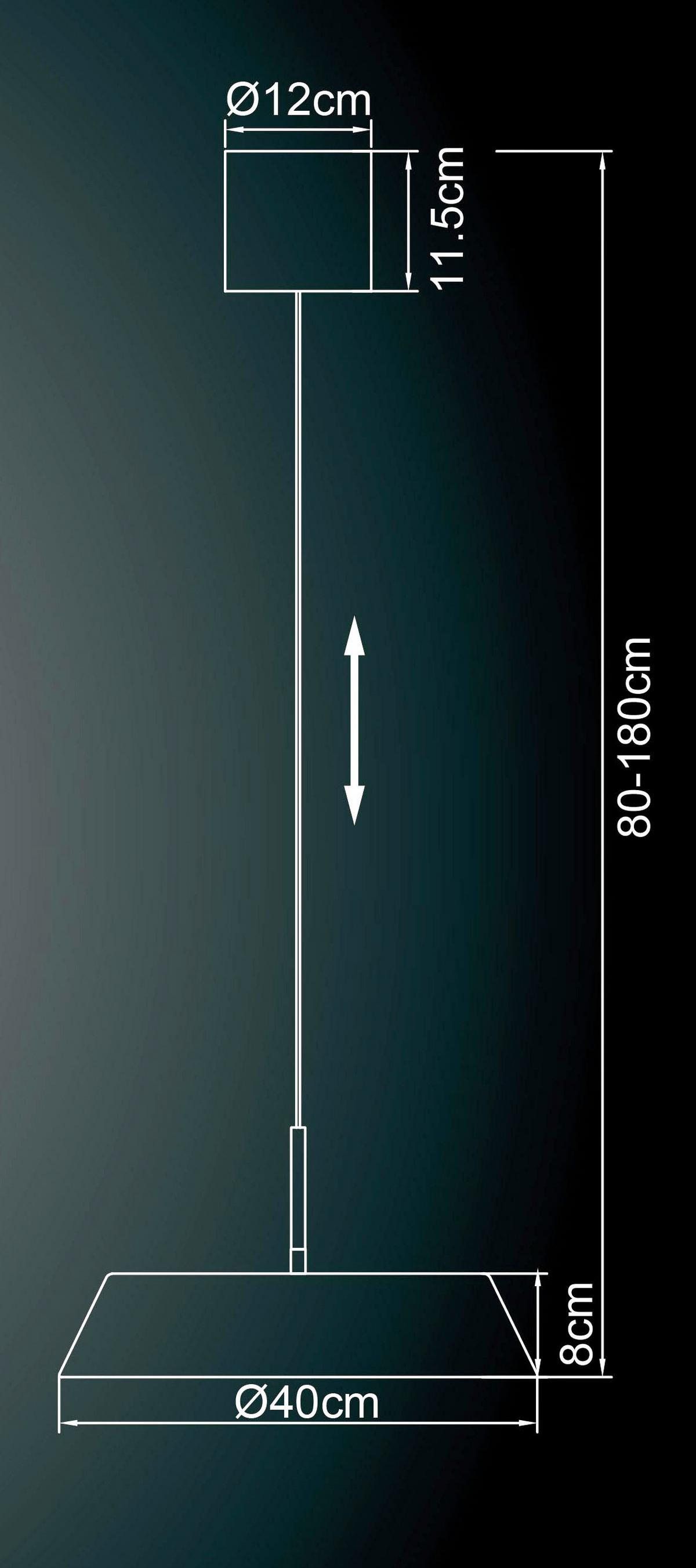 Led-hängeleuchte 3000k, 24w, 2900lm - Schwarz/Weiß, Basics, Kunststoff/Metall (40/180cm) - Globo