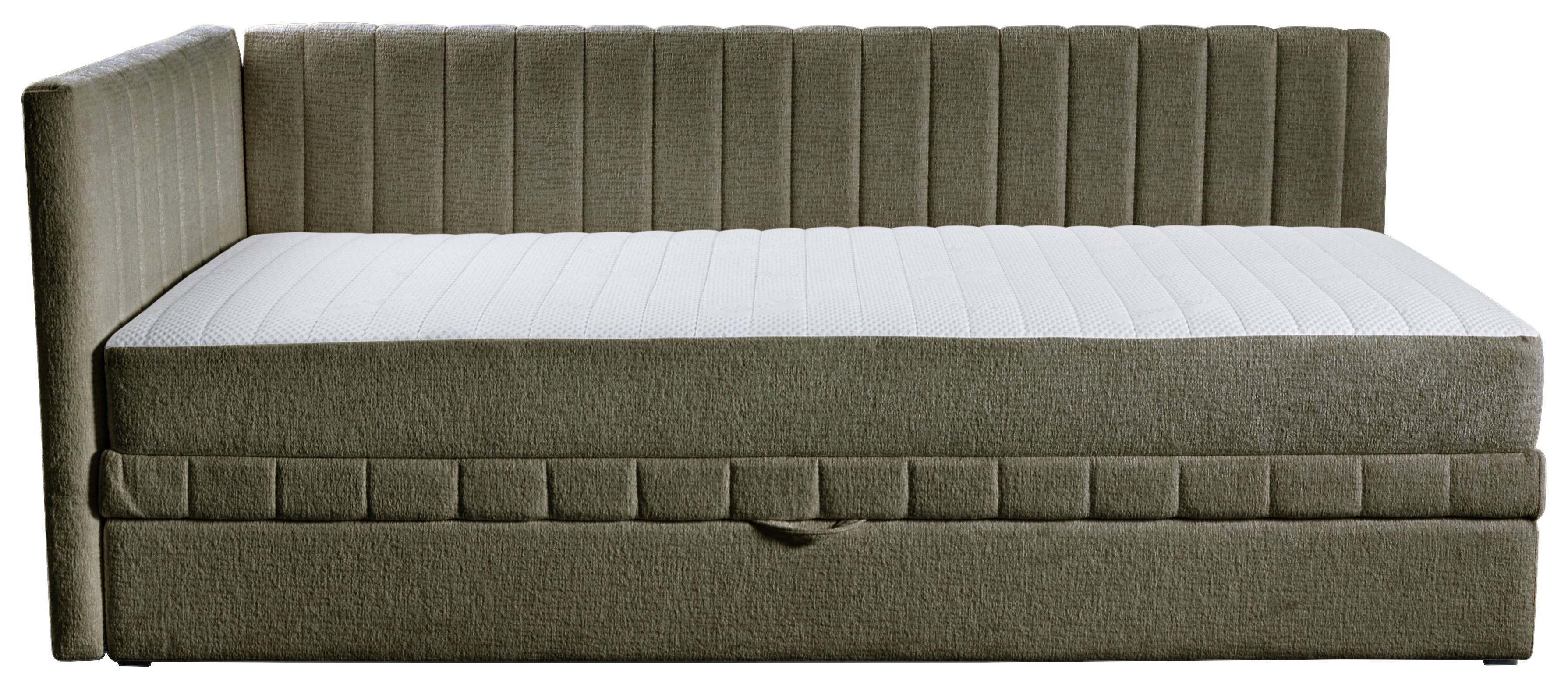 Schlafsofa Roma, Grün B: 212 Cm - Schwarz/Grün, Design, Holz/Holzwerkstoff (212/83/99cm) - MID.YOU