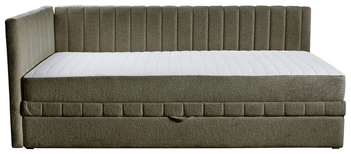 Schlafsofa Roma, Grün B: 212 Cm - Schwarz/Grün, Design, Holz/Holzwerkstoff (212/83/99cm) - MID.YOU