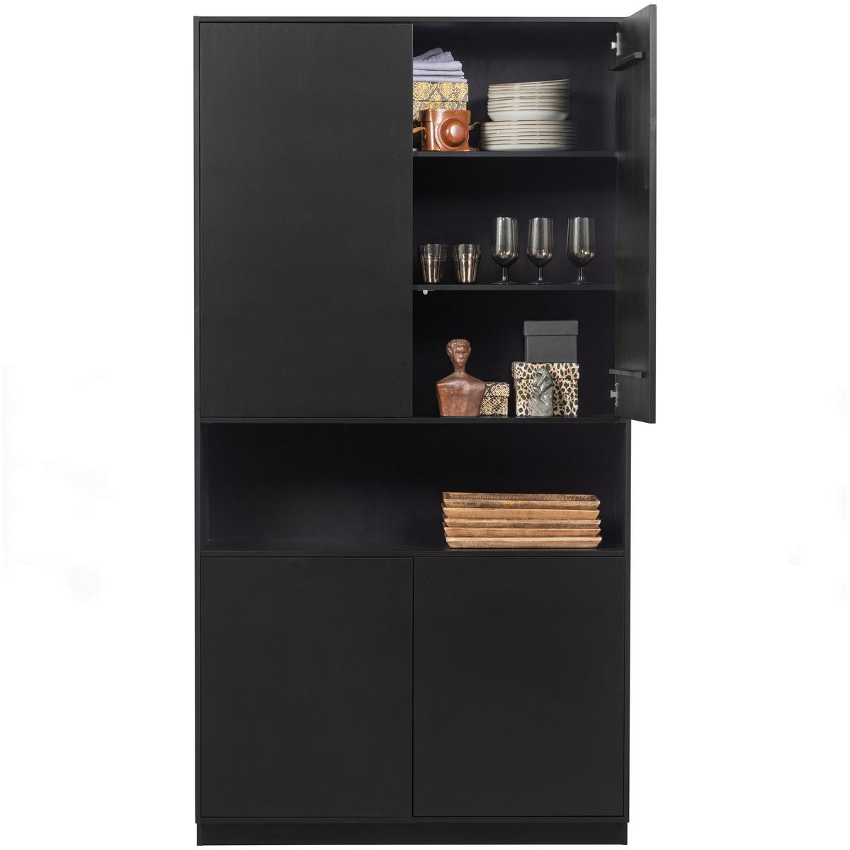 Buffet Finca Schwarz B: 110 cm - Schwarz, Design, Holz (110/210/40cm) - Livetastic
