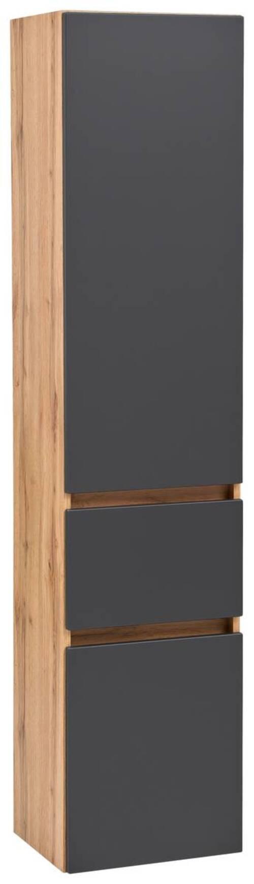Hochschrank Kopenhagen B: 40 cm Grau/Eiche Dekor