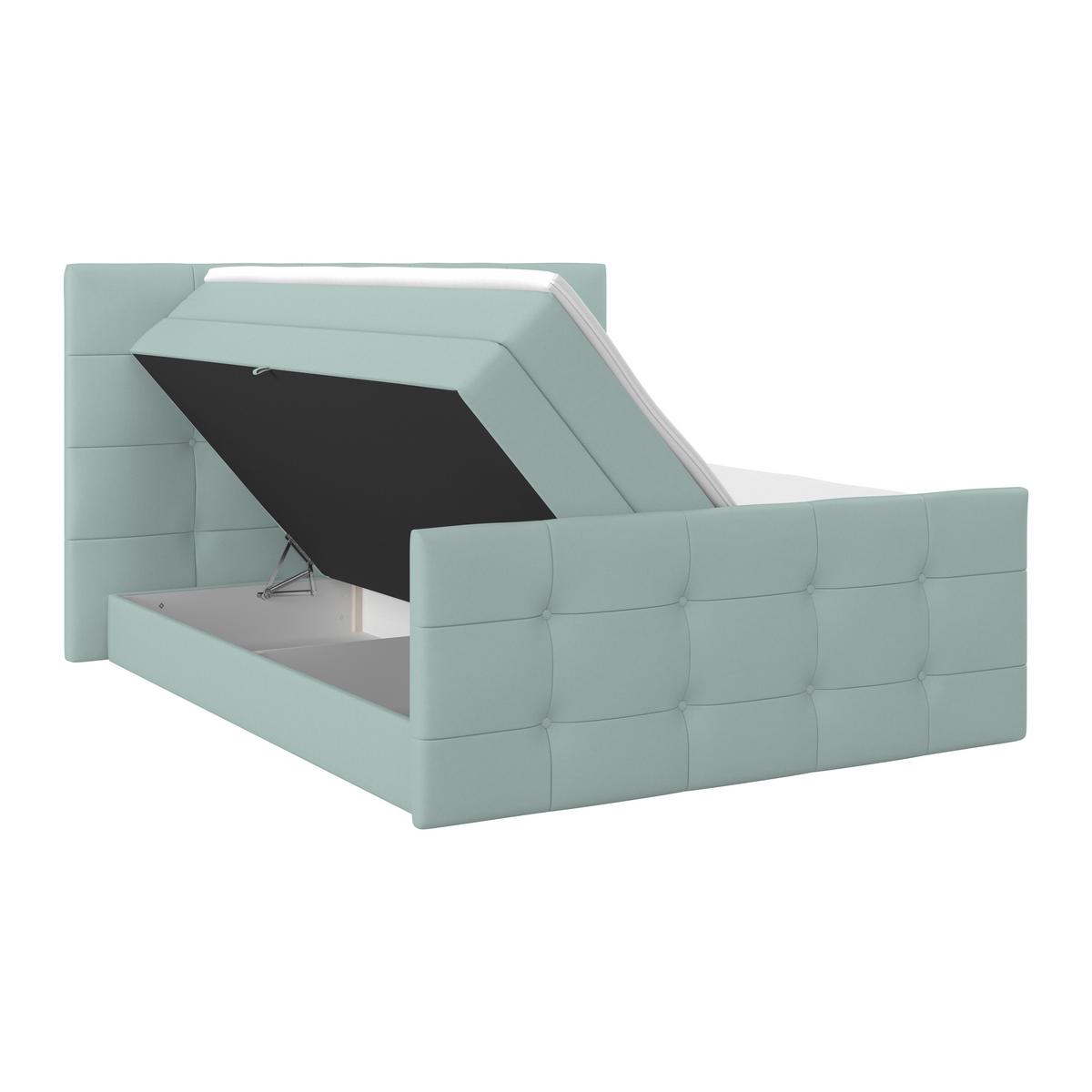 Boxspringbett Josie 160 - Jadegrün/Schwarz, MODERN, Holz/Holzwerkstoff (160/200cm)