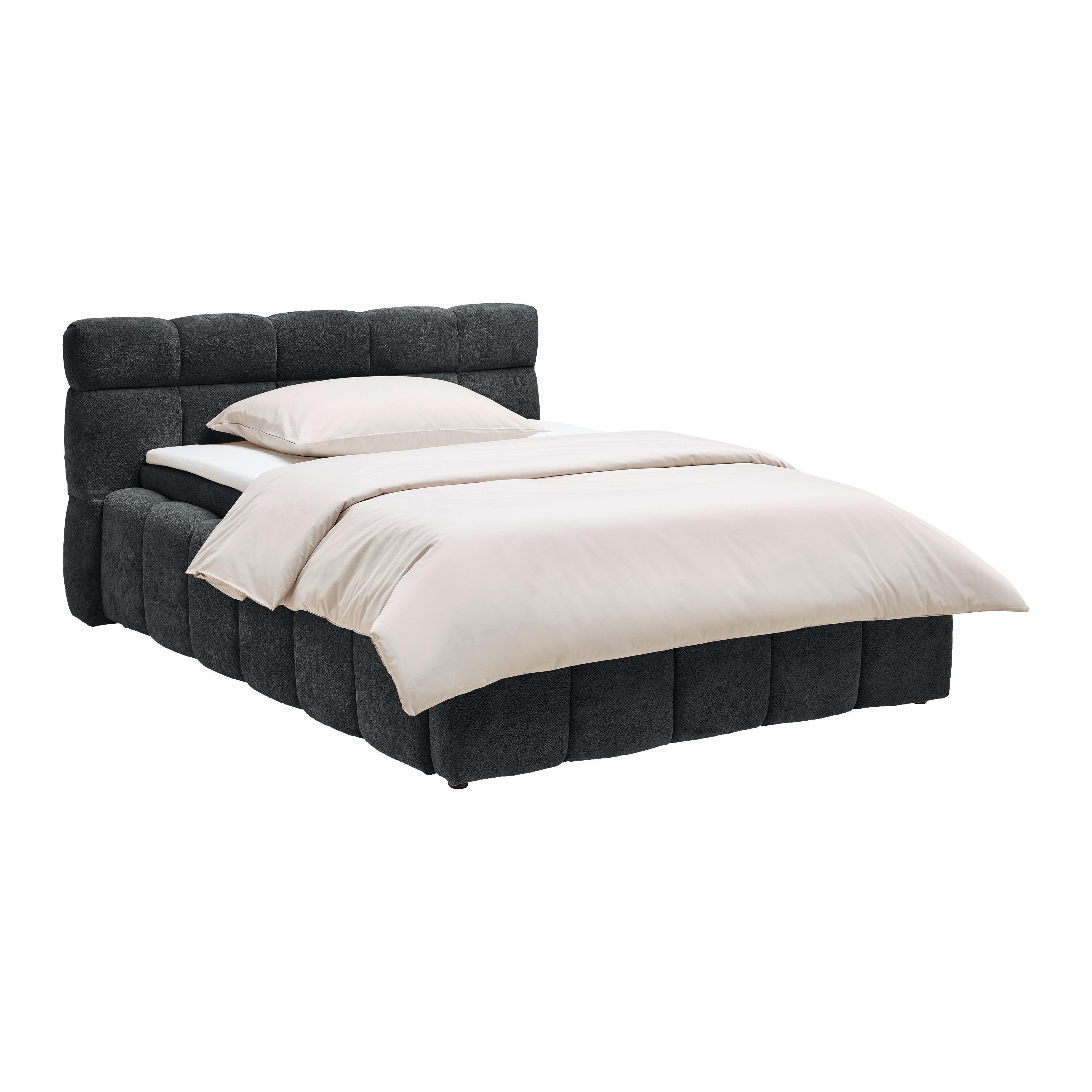 Čalúnená posteľ MONTE 120x200, čierna - čierna, Konventionell, textil/plast (120/200cm) - Based