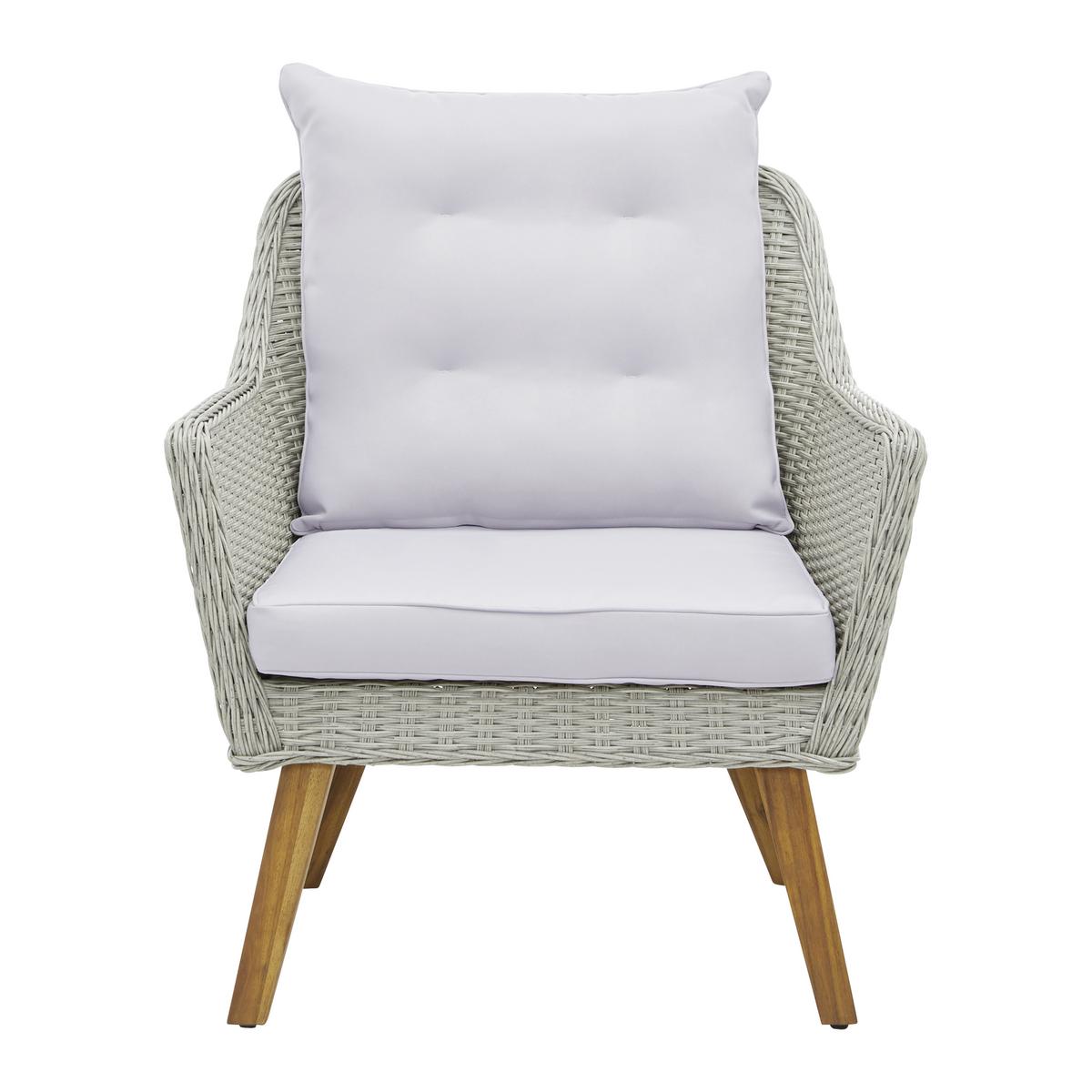 TERASOVÁ SEDACÍ SOUPRAVA BRÜSSEL - šedá/přírodní barvy, Moderní, dřevo/textil - Zandiara