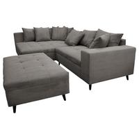 Ecksofa Pruno, Grau S: 174x247 cm - Schwarz/Grau, Design, Textil (174/247cm) - MID.YOU