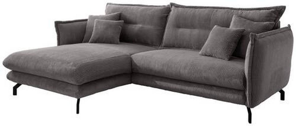 Ecksofa Lava Grau S: 180/255 Cm - Schwarz/Grau, MODERN, Textil (180/255cm) - Livetastic