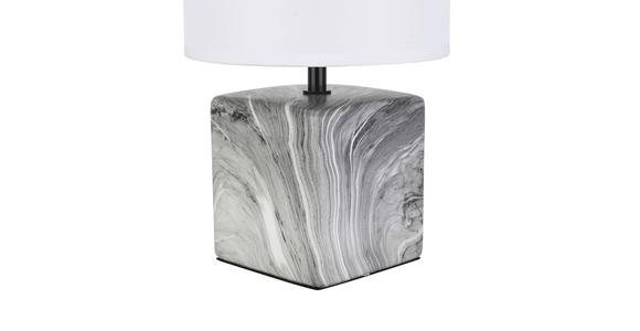 Tischleuchte Sabrino Grau / Weiß Marmoroptik mit Schalter - Schwarz/Weiß, ROMANTIK / LANDHAUS, Keramik/Kunststoff (18,5/30,5cm) - James Wood