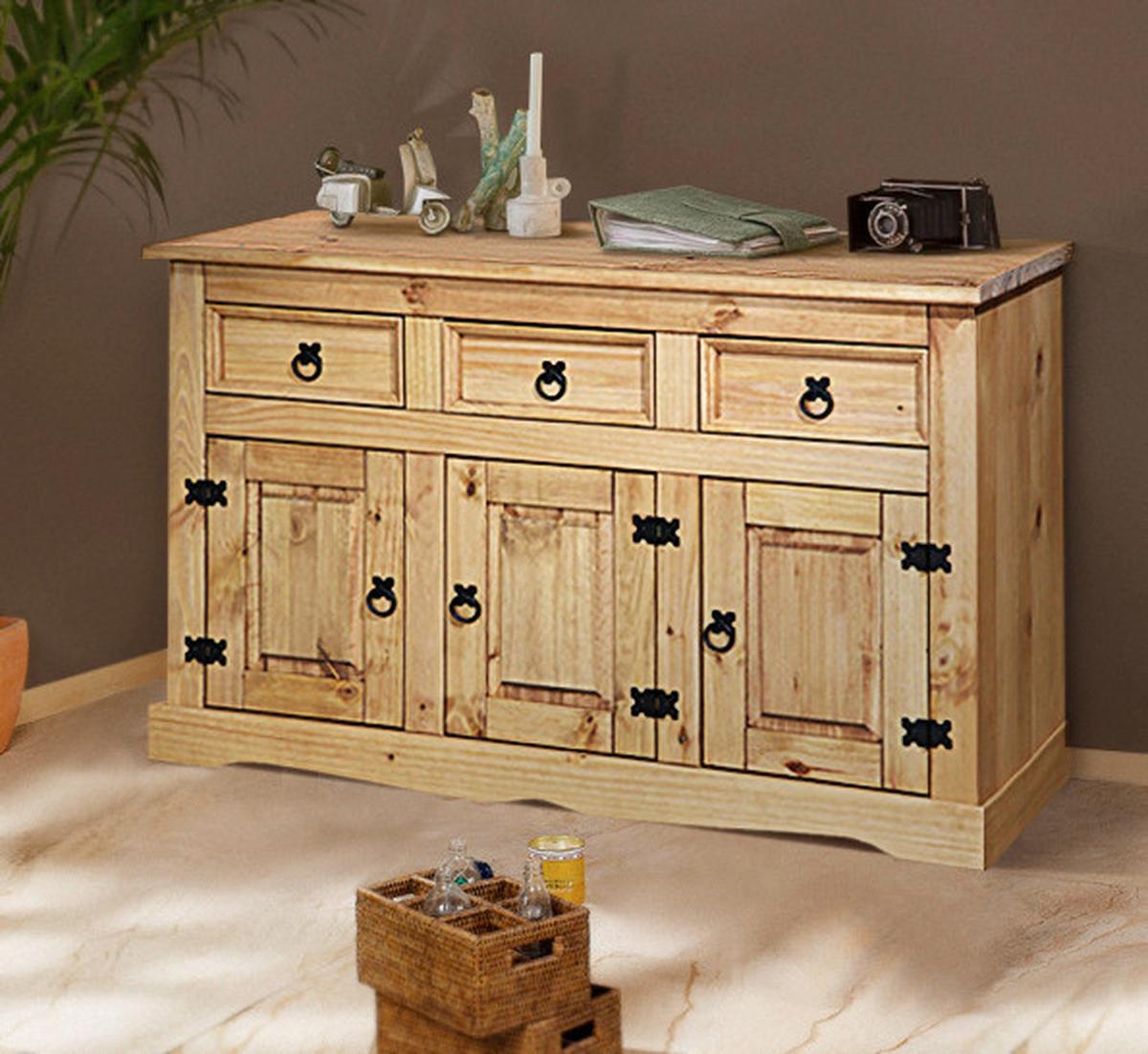 Sideboard Honigfarben B: 132cm - Honig, Natur, Holz (132/84/44cm) - Livetastic
