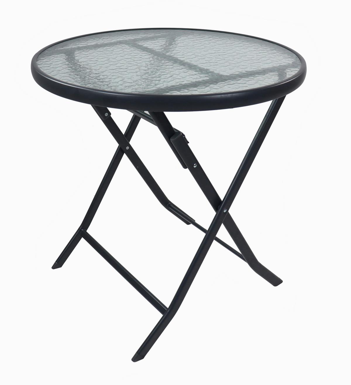 Gartentisch Sonlas XL Anthrazit D: 70 cm - Anthrazit, MODERN, Glas/Metall (70/70cm) - MID.YOU